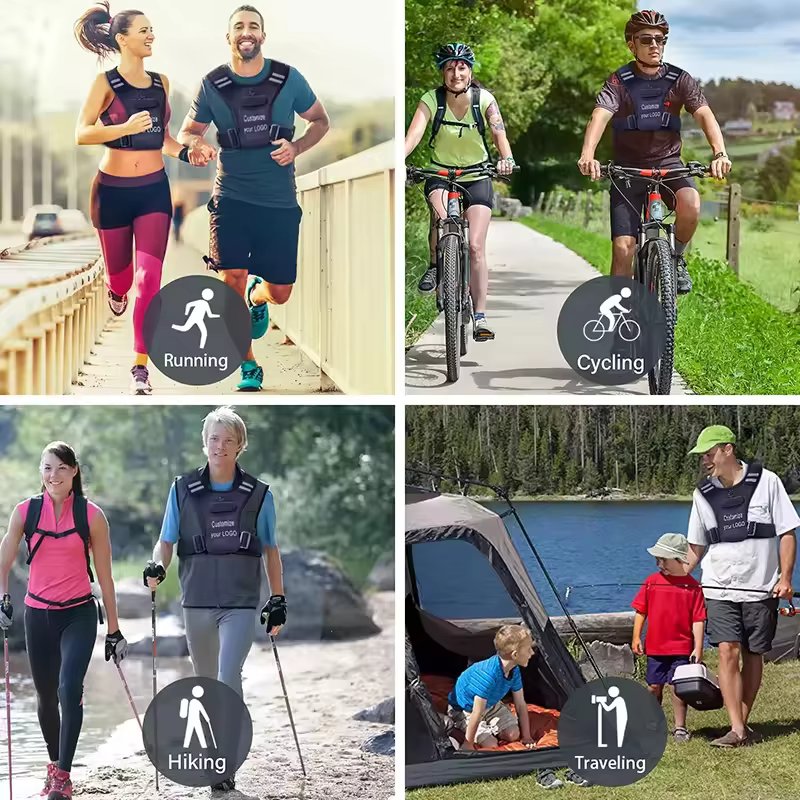 Custom Gym Jogging Lightweight Breathable Adjustable Waistband Reflective Strip Running Phone Holder Vest for Men Women
