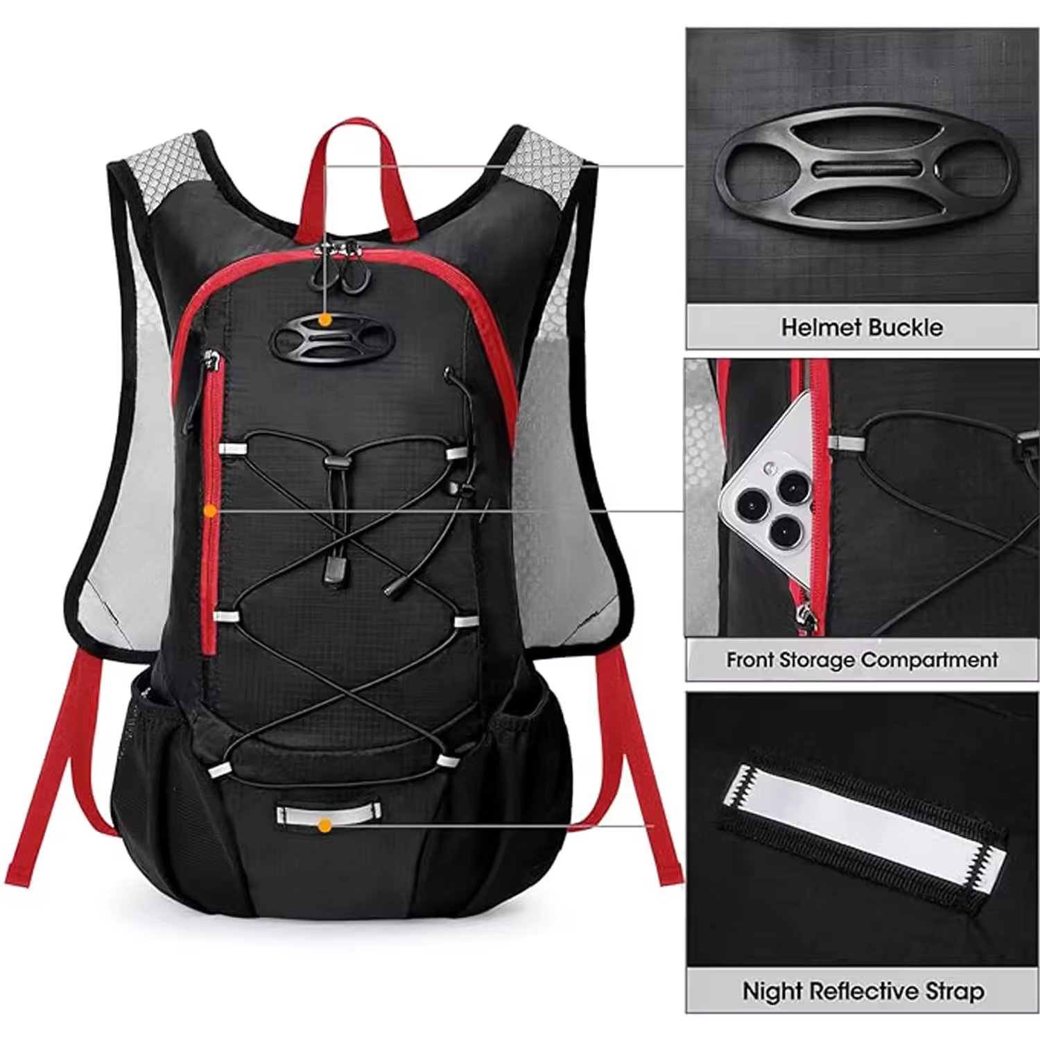 Running Vest Custom Insulted Backpack With 2L Water Bladder High Flow Bite Valve Hydration Backpack for Hiking Running Cycling