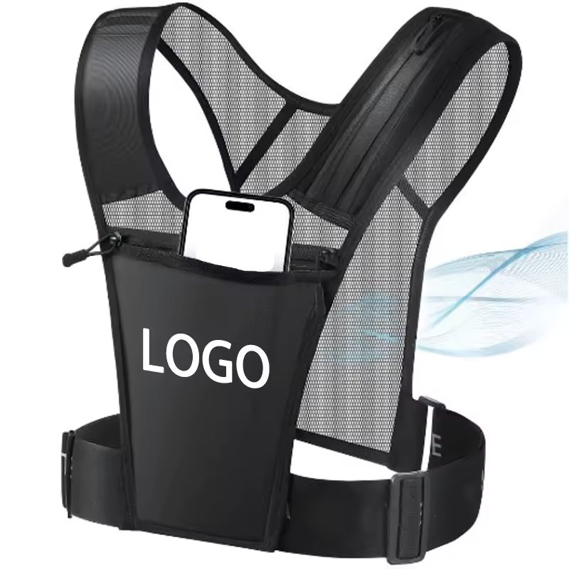 Custom Factory Price Reflective Running Backpack Running Hydration Vest Phone Holder with Bottle Holder
