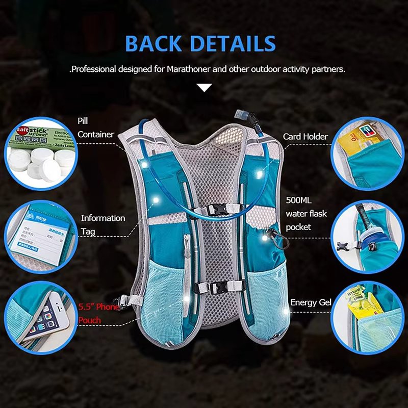 Outdoors Trail Marathon Running Hydration Pack Water Backpack Cycling Hiking Hydration Vest