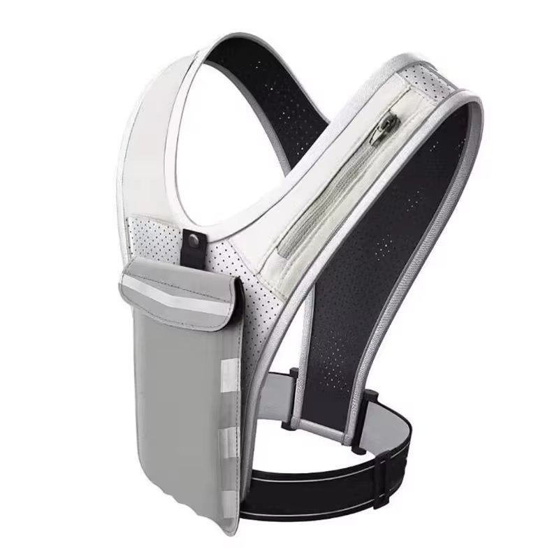 Custom Gym Jogging Lightweight Breathable Adjustable Waistband Reflective Strip Running Phone Holder Vest for Men Women