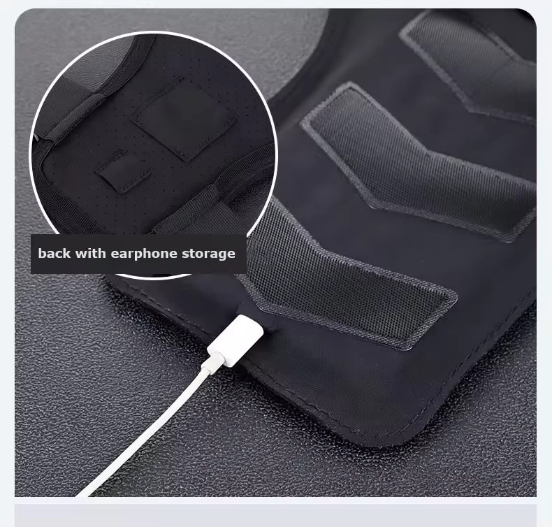 Factory Custom New Arrival Breathable Reflective Chest Running Vest Phone Holder With Clear Touch Screen Window